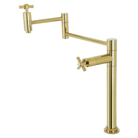 KINGSTON BRASS Deck Mount Pot Filler, Polished Brass KS8702ZX